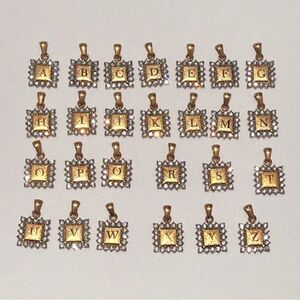 18K gold plated engraved alphabet pendants (All LETTERS)